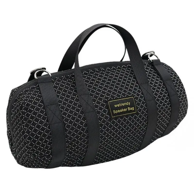 96BA Tragbare Lautsprecher-Reisetasche mit Tragegriff, abnehmbarer Schultertragetasche und schwarzem Aufbewahrungsdesign für – Detail 4