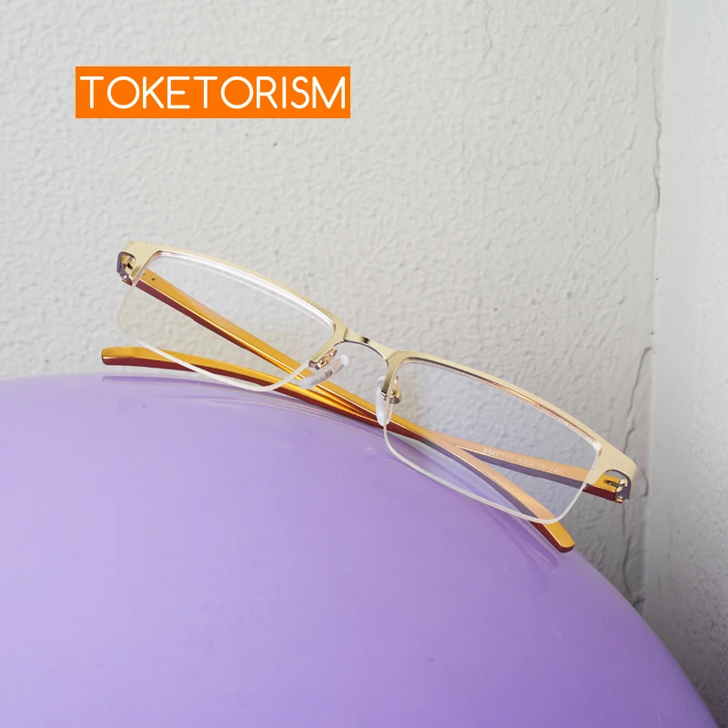 

Toketorism Metal Half Frame Glasses Women's Business Eyewear Men's Prescription Eyeglass Frames 7177