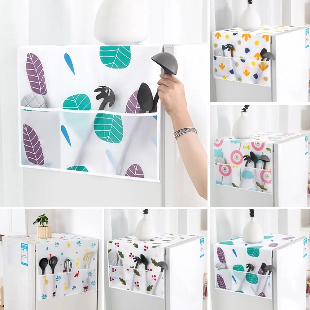 New High-looking Refrigerator Washing Machine Cover Cloth Dust Cover With Storage Bag Washable Reusable Multi-purpose Cabinet