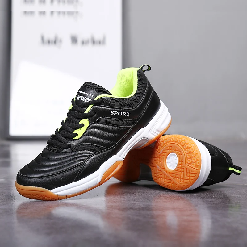 

Professional Men Large Size 45 46 Badminton Shoes Black White Youth Table Tennis Sneakers Volleyball Training Tennis Footwear