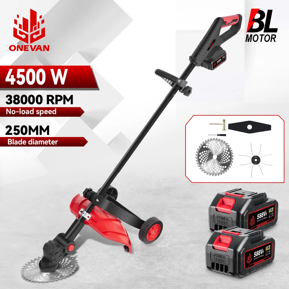 Tondeuse à gazon électrique sans fil ONEVAN 10 pouces, pliable, outil de coupe et d'élagage pour jardin, compatible avec batterie Makita.