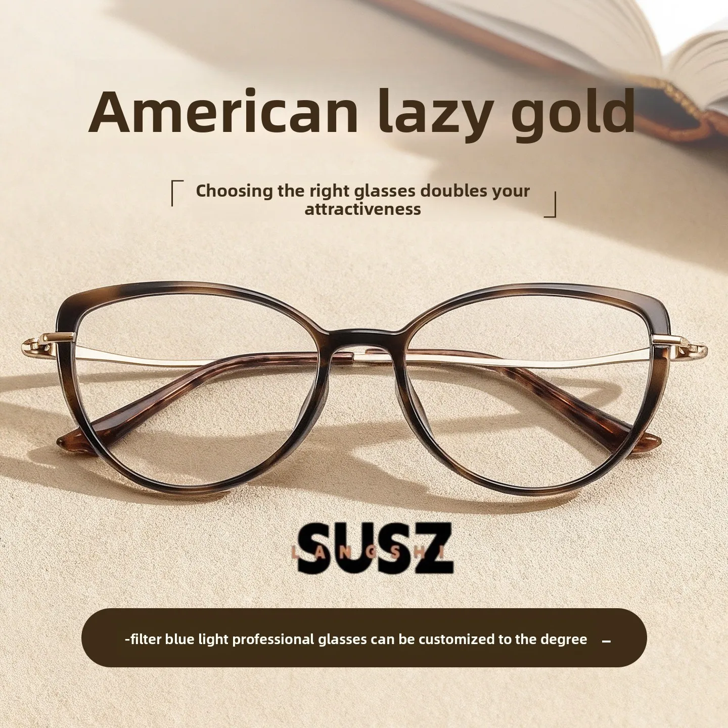 LS-SUSZ Lightweight Everyday Wear Reading Glasses Anti Blue Light Myopia and Hyperopia Photochromic Prescription Eyewear Lens