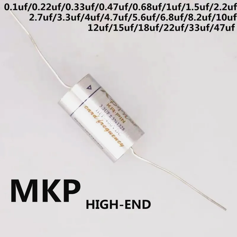 Wire drawn Silver MKP capacitor non-polar frequency divider capacitor 0.1uf 2.2uf 3.3uf 4.7uf 5.6uf 6.8uf~47uf all have