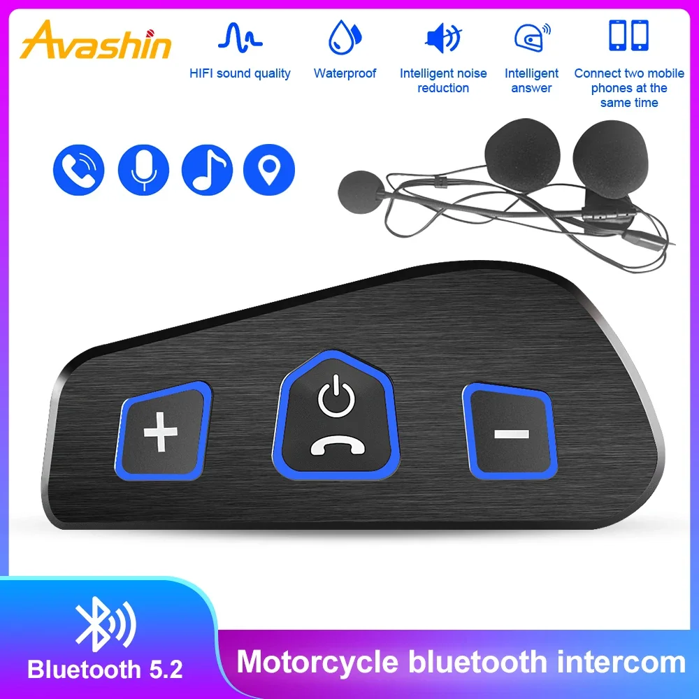 

Wireless Motorcycle Helmet Headset Bluetooth 5.2 Hands-free Call Phone Motorcycle Waterproof Earphone Music Player Moto Helmet