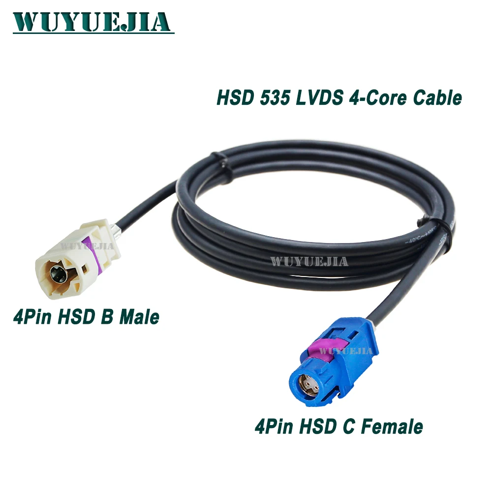 1 adet 4 Pin HSD LVDS Beyaz B Erkek Mavi C Dişi jack konnektörü Araba radyo GPS Navigasyon Ekran Yüksek Hızlı LVDS HSD Kablo