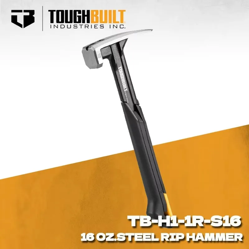 

TOUGHBUILT TB-H1-1R-S16 Shockproof Steel Hammer Rubber Shock-Absorbing Handle Magnetic Nail Groove Hammer