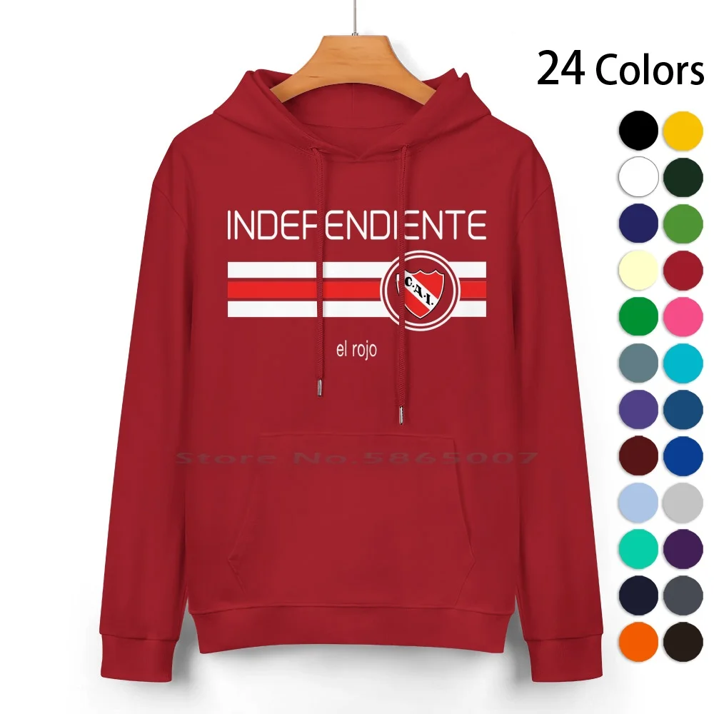 Superliga-Independiente ( Home Red ) Pure Cotton Hoodie Sweater 24 Colors Football Superliga Club Independiente El Rojo