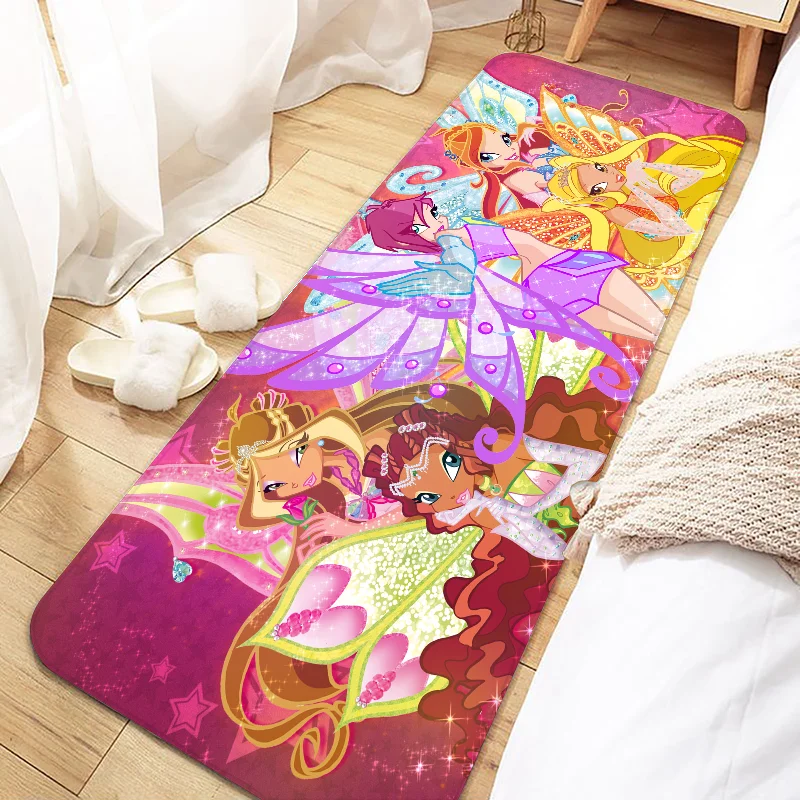 Girl W-Winx Clubs Door Mat Entrance Non-slip Doormat Washable Kitchen Carpet Living Room Hallway Rugs Bathroom Bath Door Mats