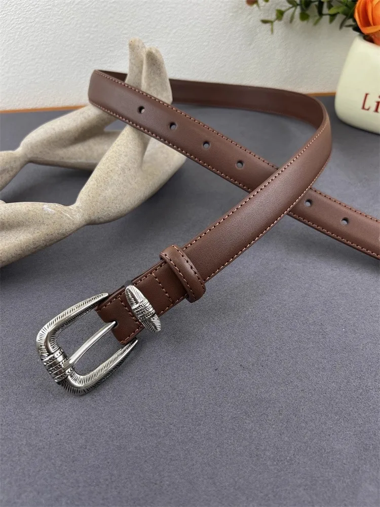 

Женский винтажный корсет из натуральной кожи с серебряной пряжкой, женское пальто с поясом, платье с поясом, узкий ремень J1770