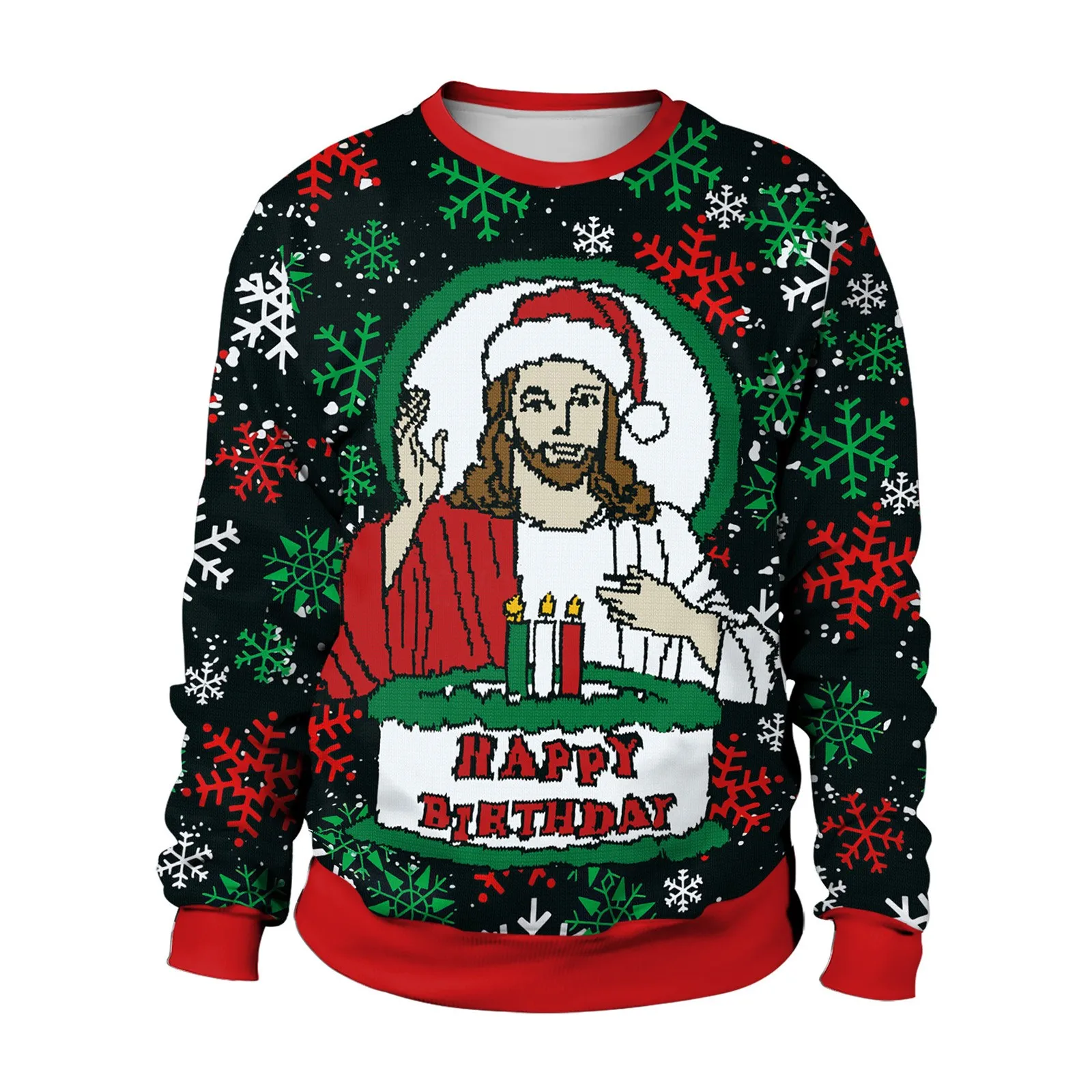 

Christmas Sweater Printed Pullover 3D Digital Print Sweatshirt Hiking Casual Retro