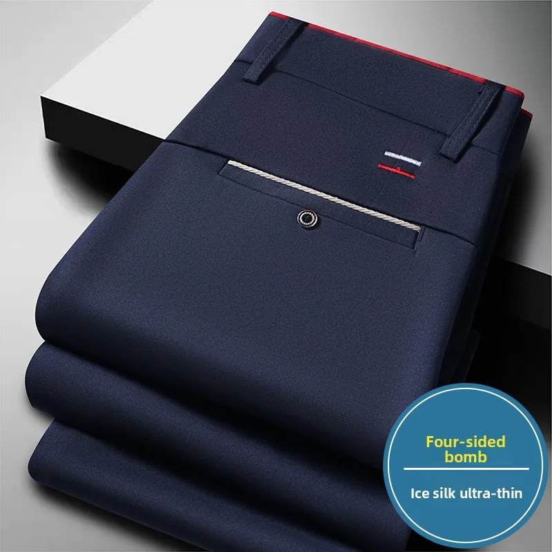 Suit Pants, Summer Outdoor Fashionable Sporty Gentleman Versatile Loose Thin Business Breathable Straight-leg Casual Pants