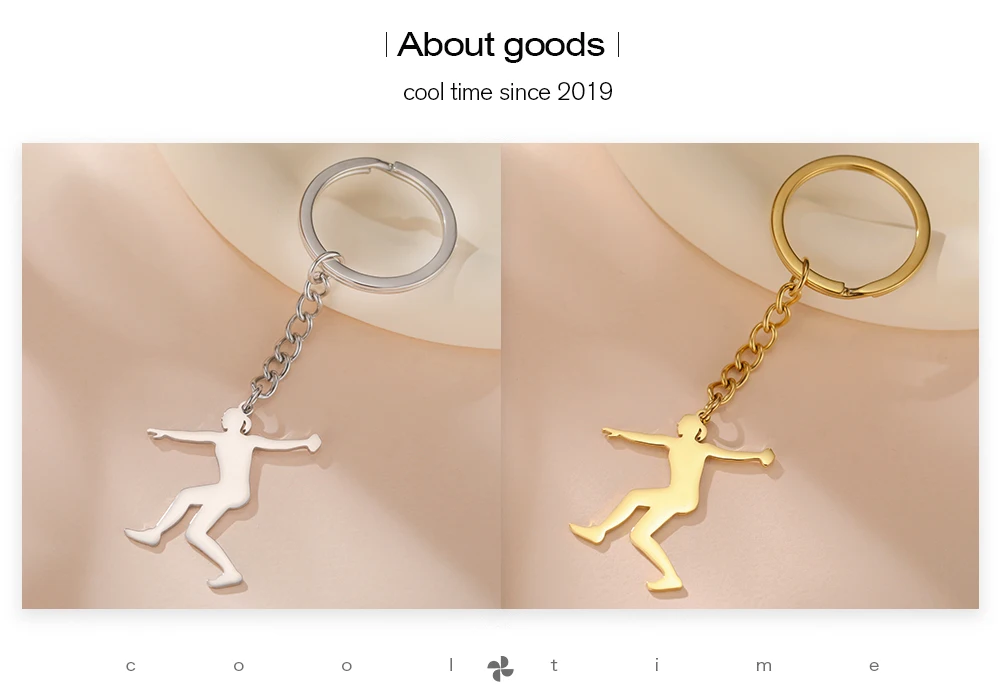 COOLTIME Discus Thrower Schlüsselanhänger Edelstahl Damen Shot Put Competition Athleten Mode Schlüsselanhänger Sport Schmuck Geschenk – Detail 3