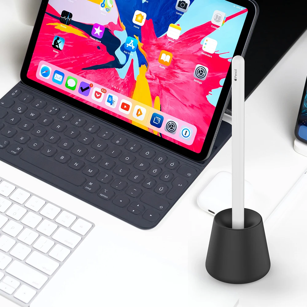 Stylus Penholder for Apple Pencil 1/2/3 Gen Desktop Storage Base Bracket Pencil Pro Silicone Holder Insert Pen Tip Protector