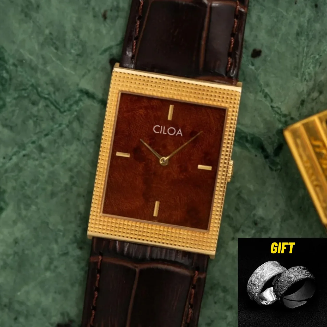 

CILOA Red Retro Men's Sporty Square Fashion New Tank Luxury Gift Waterproof Quartz Watch for Men High-Quality Men's Watch