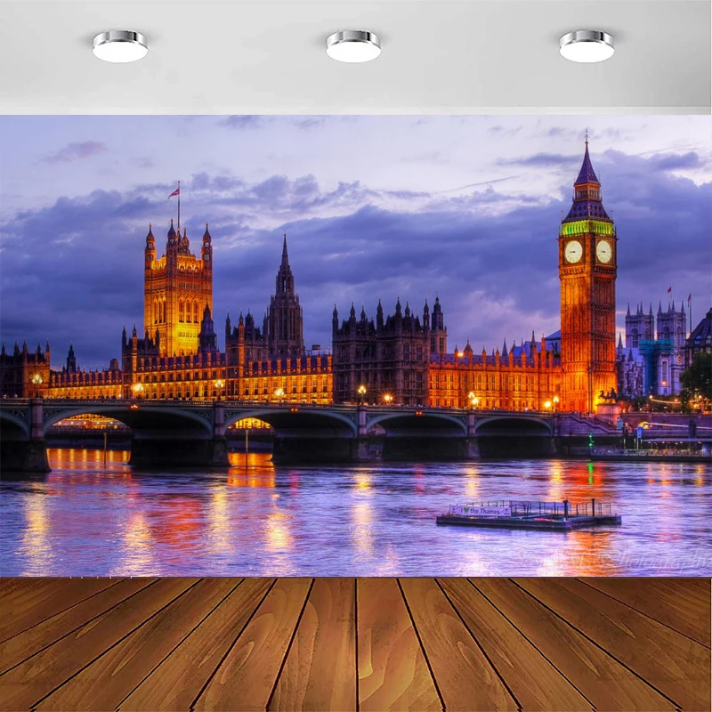 لافتة خلفية للتصوير الفوتوغرافي من Big Ben England London Clock Tower Elizabeth Tower Parliament House Westminster Bridge