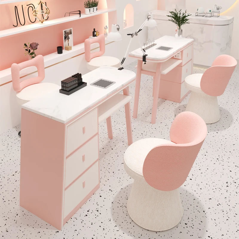 #Cute JapaneseStyle Nail Table With Storage Multifunctional Premium Minimalist Nail Table Beauty Modern Table Manucure Furniture