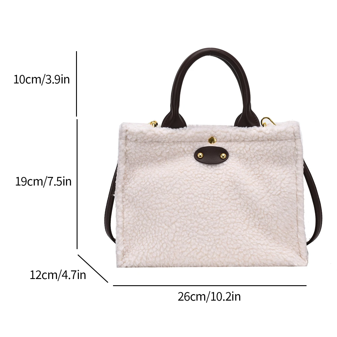 Luxury Tote Designer Bag Small Crossbody Bag For Women 2023 Brand Lamb Wool Handbag Purse Large Capacity Plush Shoulder Bag Lady