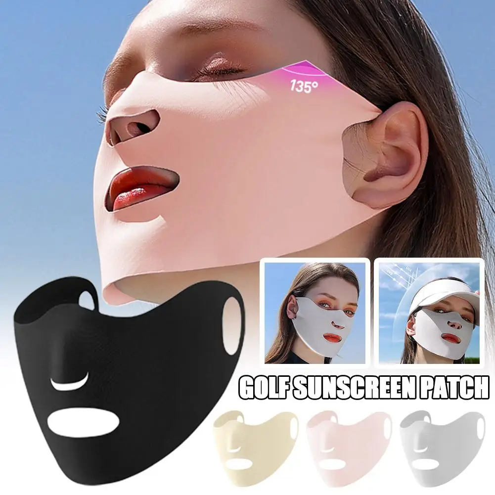 Golf Sun Protection Mask Facial Cooling UV Protection Hydrogel Hydrating Tape Care Golf Sunscreen Mask Skin Sheet UV Block X6X4