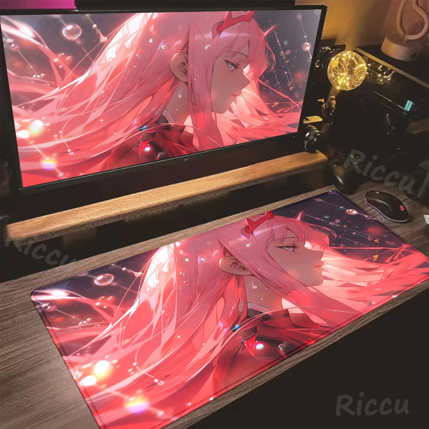 Tapis de souris de jeu en caoutchouc anti-ALD, DARLING IN THE FRANX02 Speed, E-Sports, Polymères, Jeu professionnel, Premium, Bureau, 90x40cm