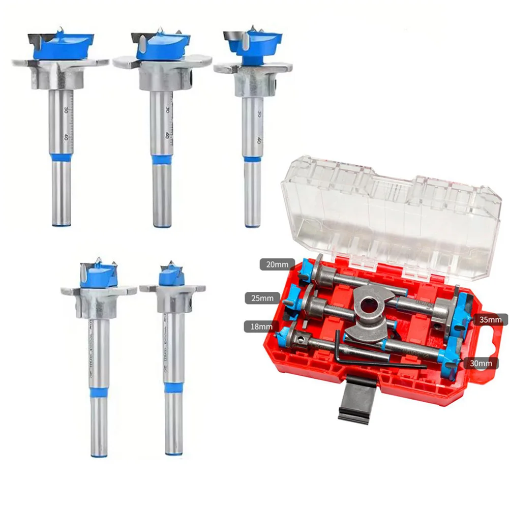 Effortless For Woodworking with 1835mm Carbide Drill Bit Set for Hinges 5pcs for For Wood and Plastic Installation