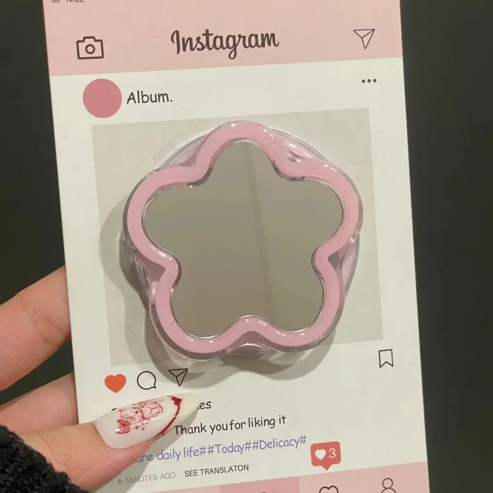 

INS Korean Cute Makeup Mirror For Magsafe Phone Grip Tok Stands For IPhone Samsung Motorola Universal Magnetic Foldable Holder