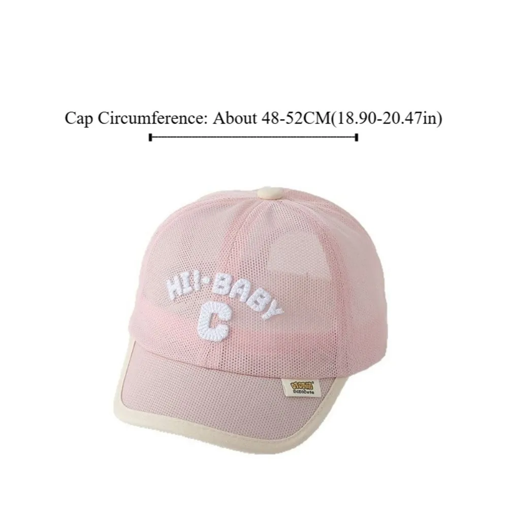 シンプルな韓国ベビー野球帽夏の文字 C 子供ひさし帽子メッシュ刺繍スポーツ Visot キャップ子供