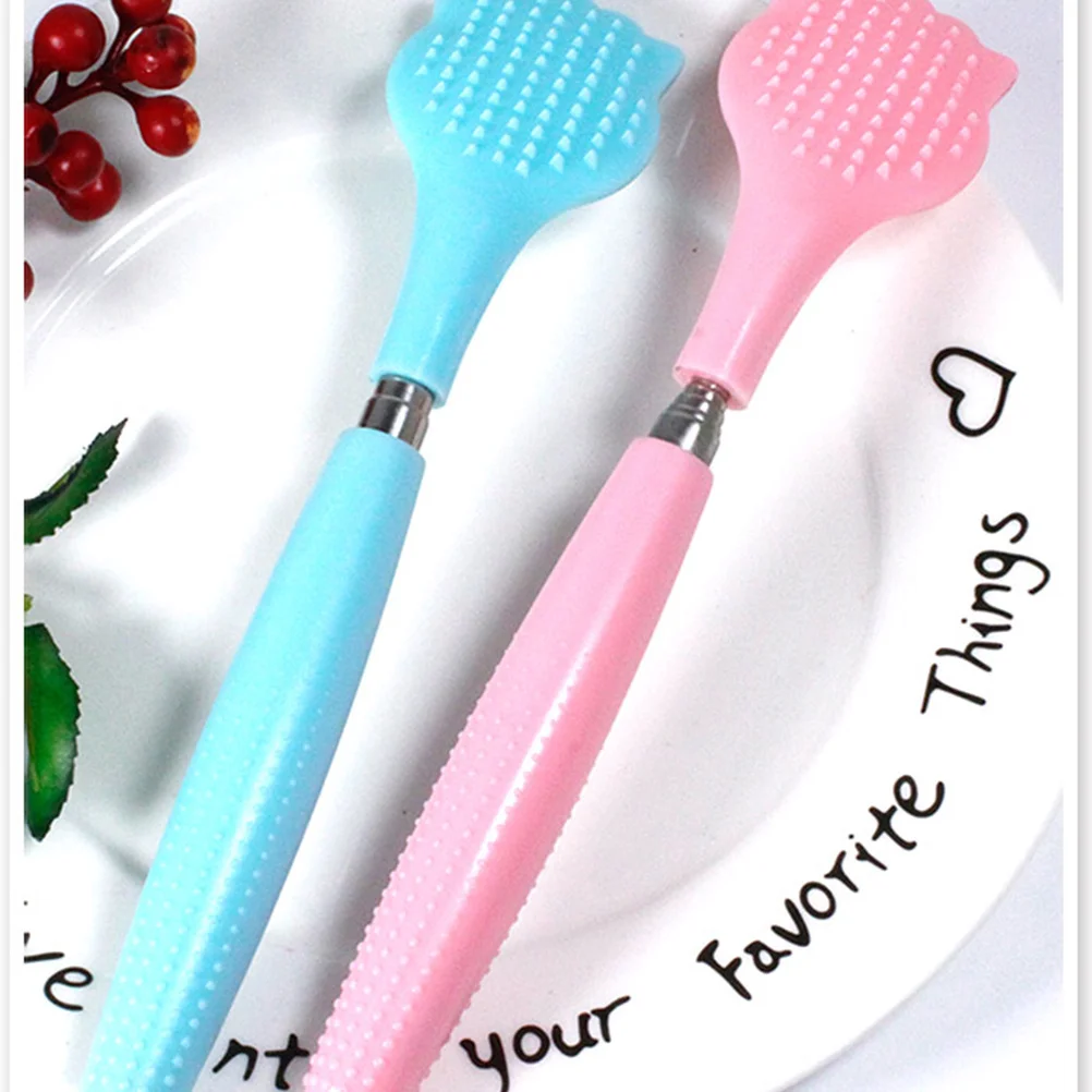 

Flexible Back Itch Relief Tool Durable Longlasting Portable Antiskid Design Massaging Steel Ball Itchscratcher Pink