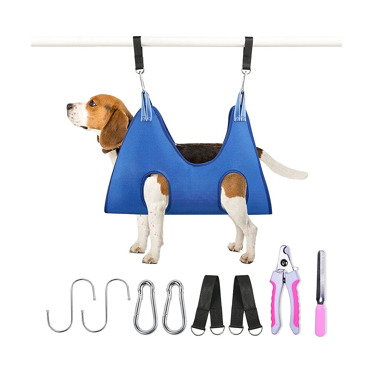 Breathable Durable Pet Grooming Hammock kit with Nail Clippers and Grinder