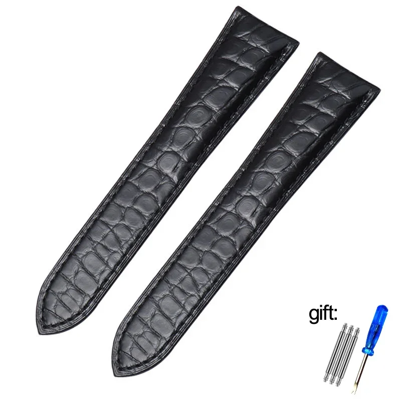 Alligator Genuine Leather Watch Strap For Cartier Solo Tank  London Calibo Leather Watch Band Men And Women 16mm 18mm 20mm 22mm
