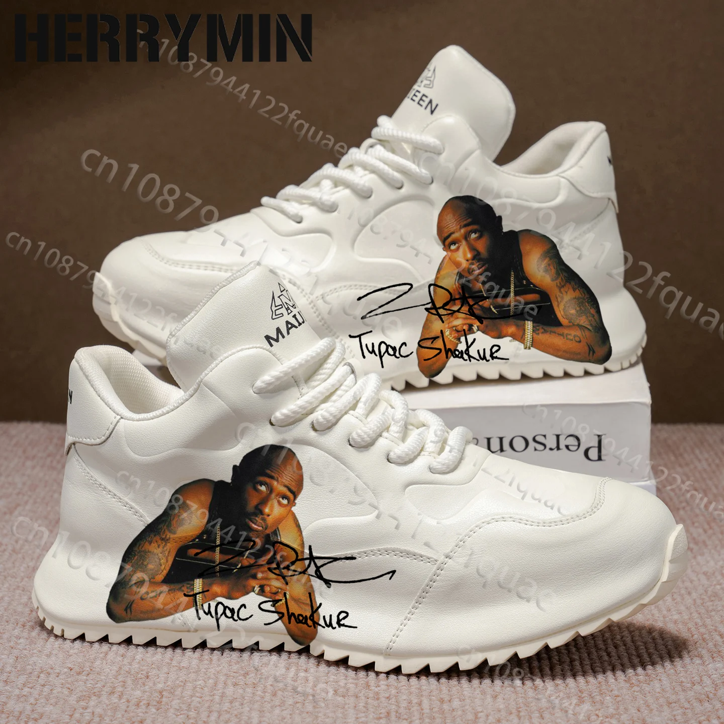 2pac tupac Famous rapper Adult White series basketball shoes man comfortable Four season breathable Size 39-44 Shoes Gift