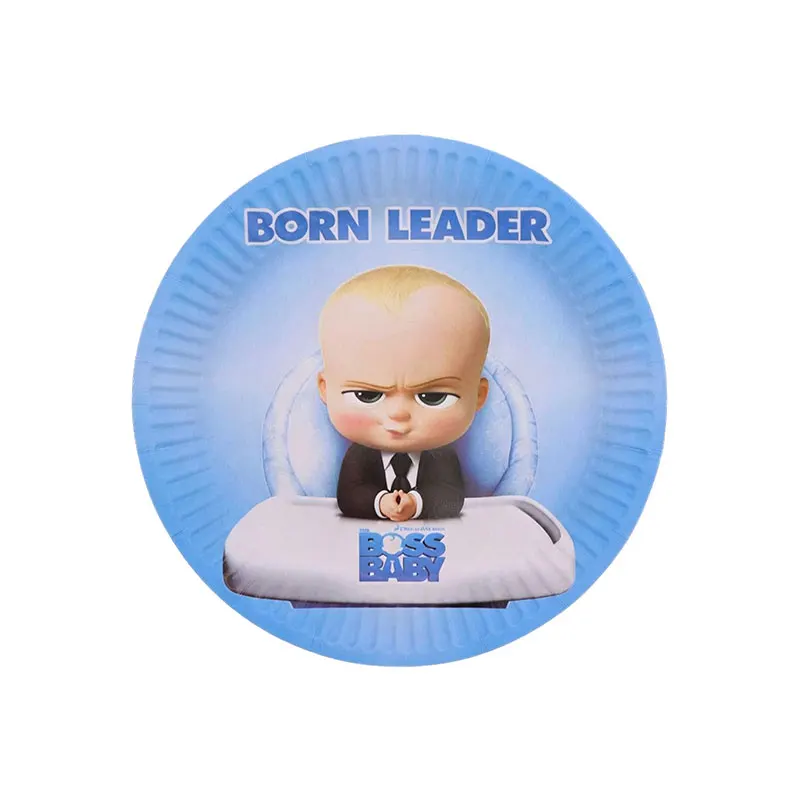 Blaues Little Executive Baby B-BOSSED Duschparty-Dekorationsset mit Einwegteller, Bechern, Servietten, Banner und Ballons für Geburtstagsfeiern – Detail 12