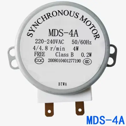 AC 220V-240V 50Hz CW/CCW Microwave Turntable Turn Table Synchronous Motor MDS-4A D Shaft 4 RPM