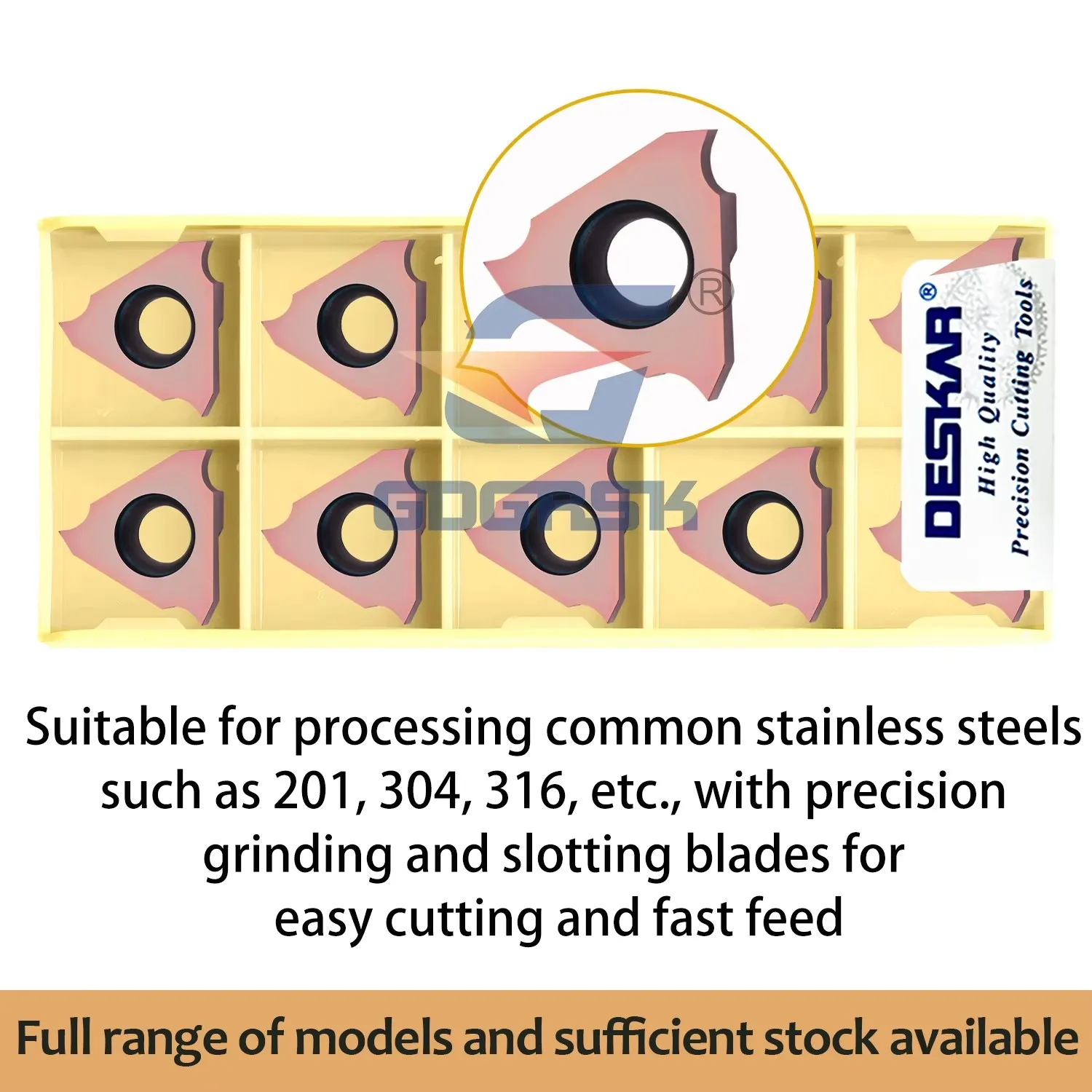 DESKAR Numerical Control Vertical Mounted Card Spring Shallow Groove Blade TGF32R/L100-300 LF6018 For Stainless Steel Processing