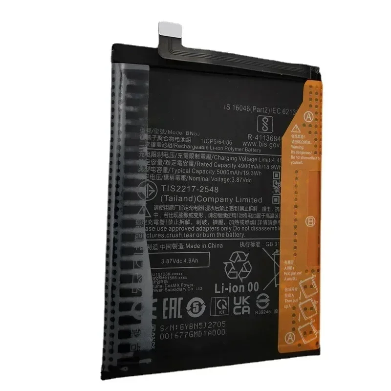 100% Original High Quality BN5J 5000mAh Phone Battery For Xiaomi Redmi Note 12 5G / 12T Pro / POCO X5 5G Replacement Batteries