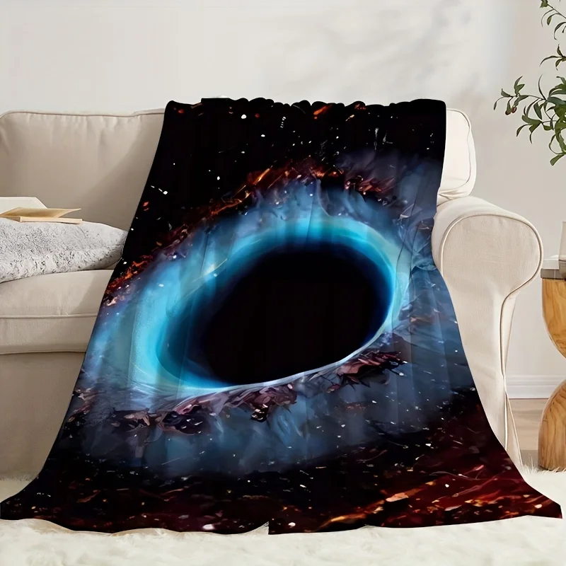 Stunning Galaxy Nebula Black Hole Print Throw Blanket Cozy Home Decor Gift for Space Lovers