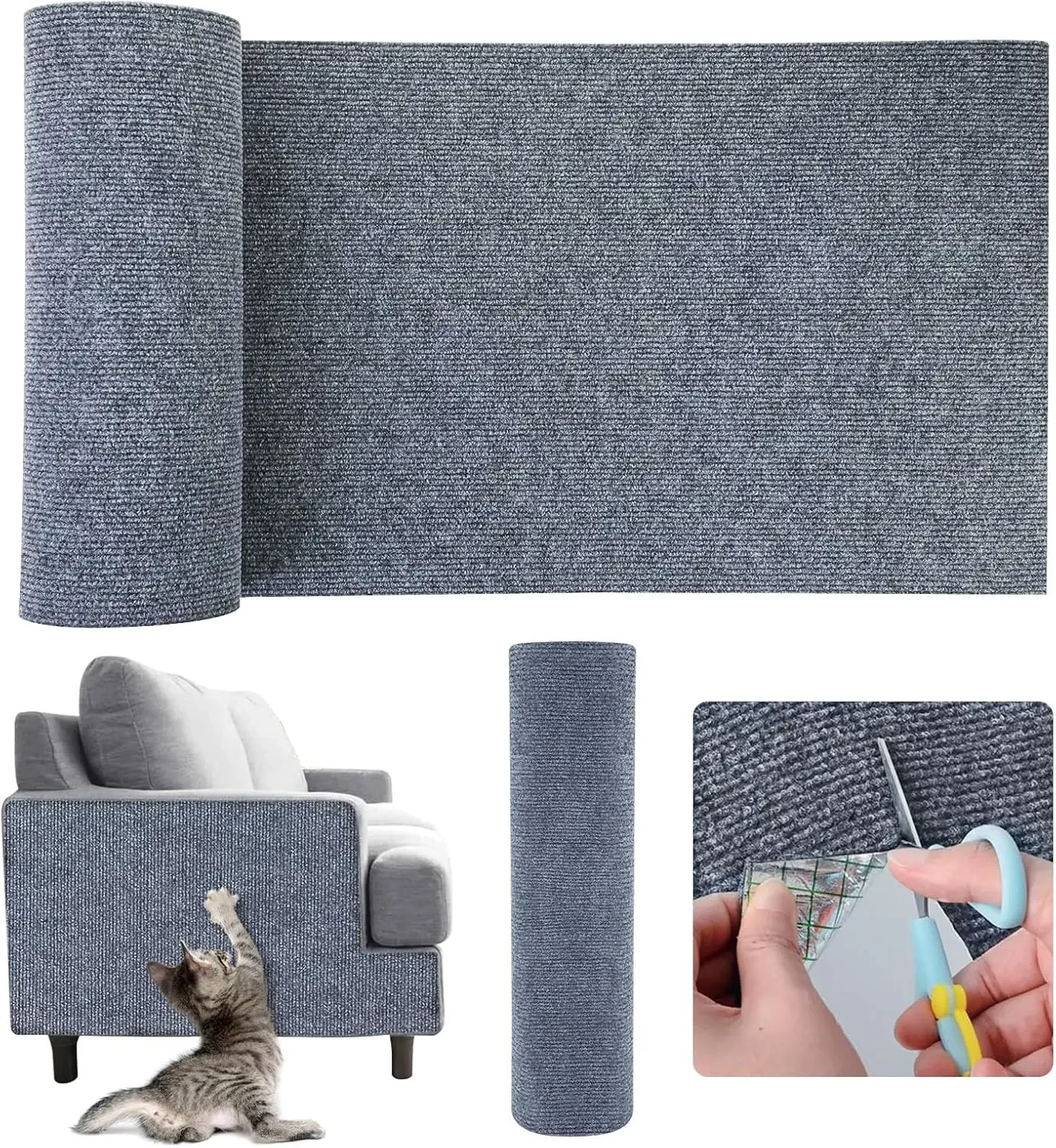 Tapete Protetor Adesivo Recortável para Gatos, Anti-Arranhões, Protetor de Móveis, Almofada para Afiar Garras de Gato, 7 Cores