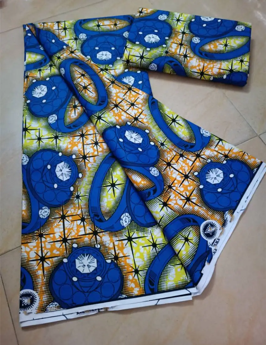 real fabric African wax high quality 100%cotton Ankara wax fabric for making dresses African style 6 yards