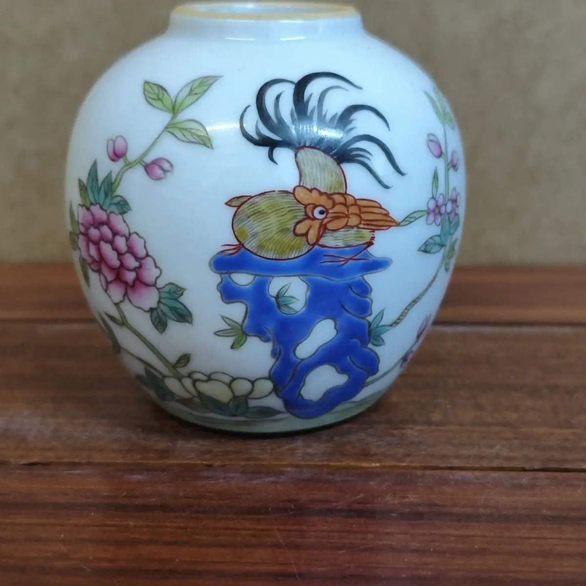 Antique Style Old Collection Jintang Fugui Painting Scholar Studio Water Pot Decorative Storage Jar
