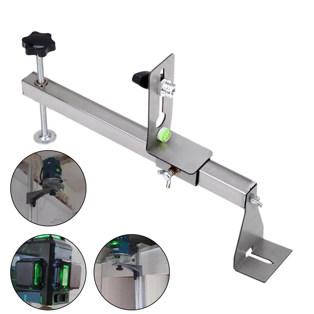 Wall-Mounted Level Bracket For Infrared Level Lifting Gimbal Stainless Steel Adjustable Bracket With Lifting Support Rod Bracket