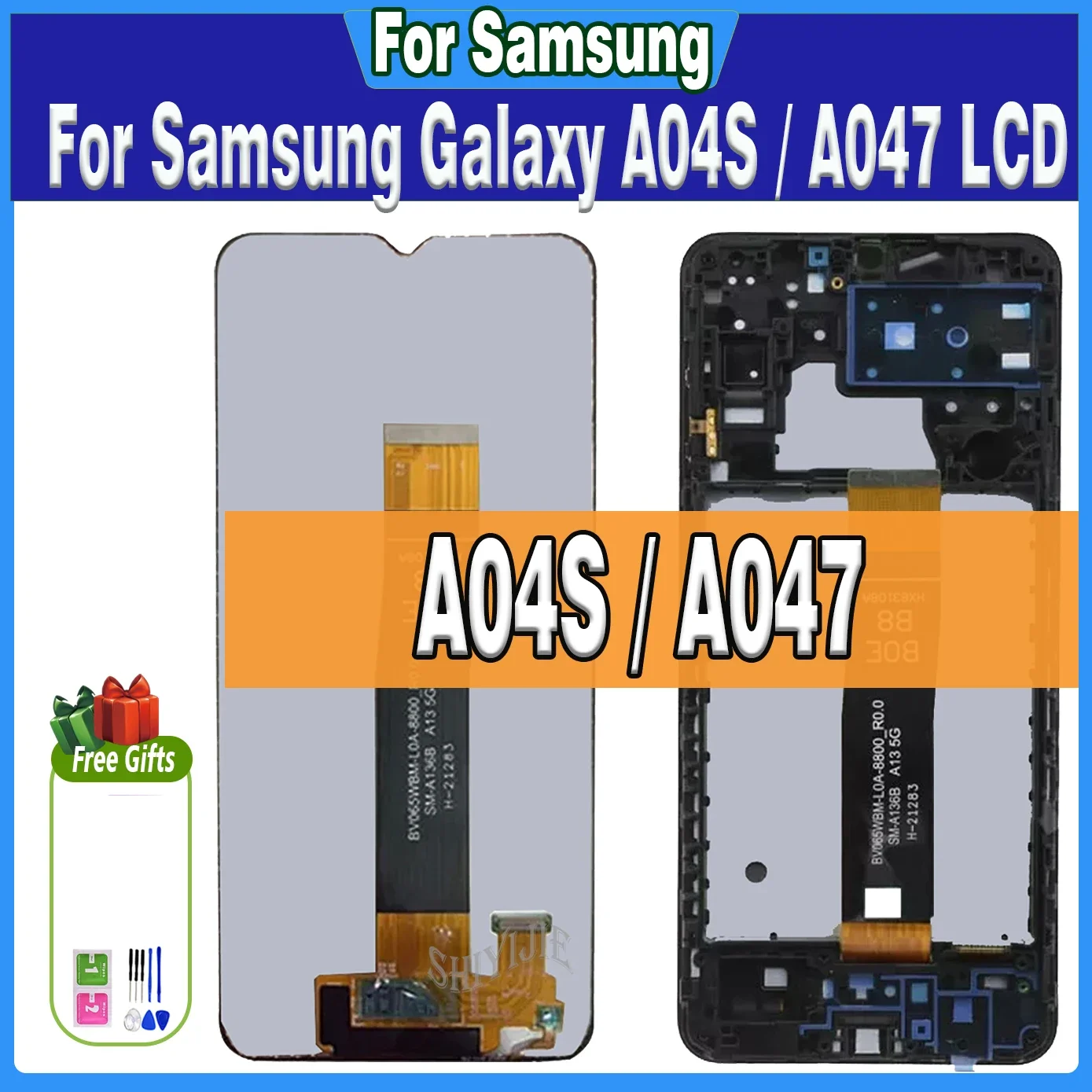 6.5”For Samsung Galaxy A04S LCD A047F A047F/DS Display Touch Screen For Samsung A04s A047F/DSN LCD Digitizer Assembly Replacemen