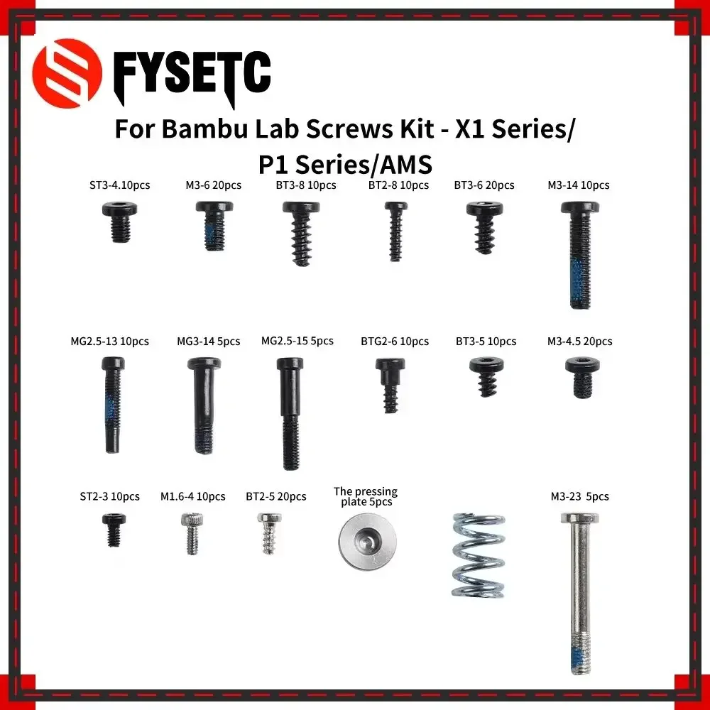 

For Bambu Lab X1 P1 AMS Lite Screws Kit High Quality Top Mount Screws Kit For Bambu X1/P1/AMS 3D Printer Parts