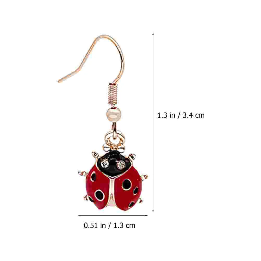 Ladybug Earrings Metal Cute for Girls Aesthetic Teen Pretty Trendy Drop Women Cartoon