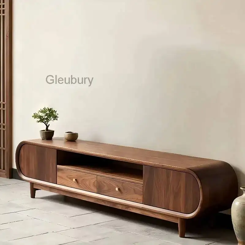 Mueble de TV de Madera Natural Único, Color Caqui Clásico, 200 cm de Largo, Mueble de TV Moderno para Sala de Estar, Mueble Televisor de Diseño para el Hogar