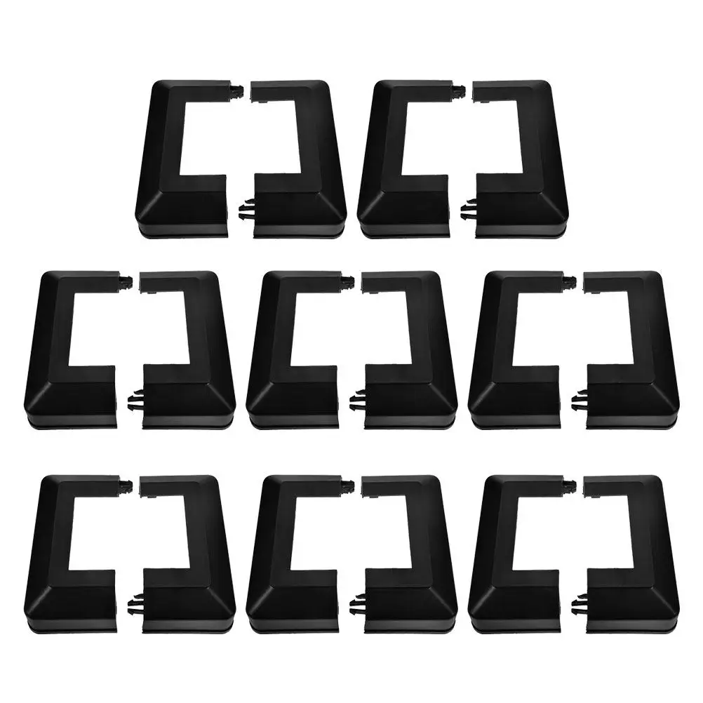 8Pcs Plastic Fence Post Skirt Cover Split Bottom Design for Outdoor Decking Railing Guardrail Square Tube Post Protector Cap