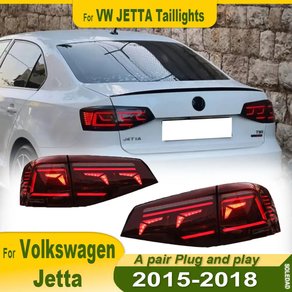 Tail Lights For Volkswagen VW Jetta MK6 2015 2016 2017 2018 Rear Lights LED Taillight Taillamp Assembly Brake Lamp DRL Animation