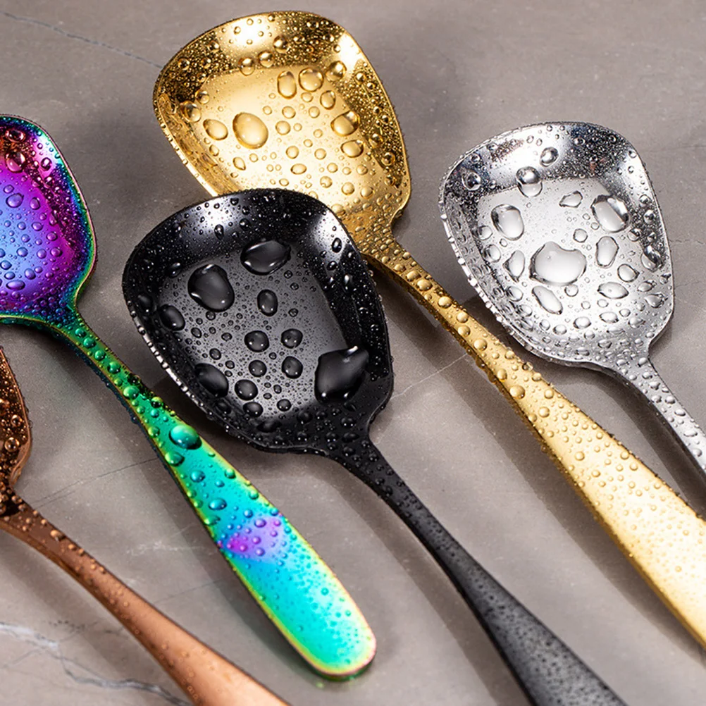 

2 Pcs Stainless Steel Spoon Noodle Chinese Style Ice Cream Stirring Unique Spoons Dessert Student Metal Soup