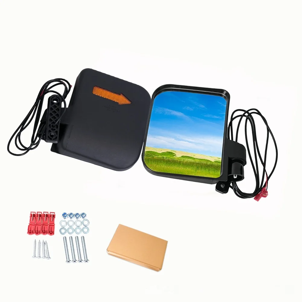 LED Side Mirror with Turn Signal Light for For GOLF Cart Rear View Mirror Compatible with Gas and Electric Models