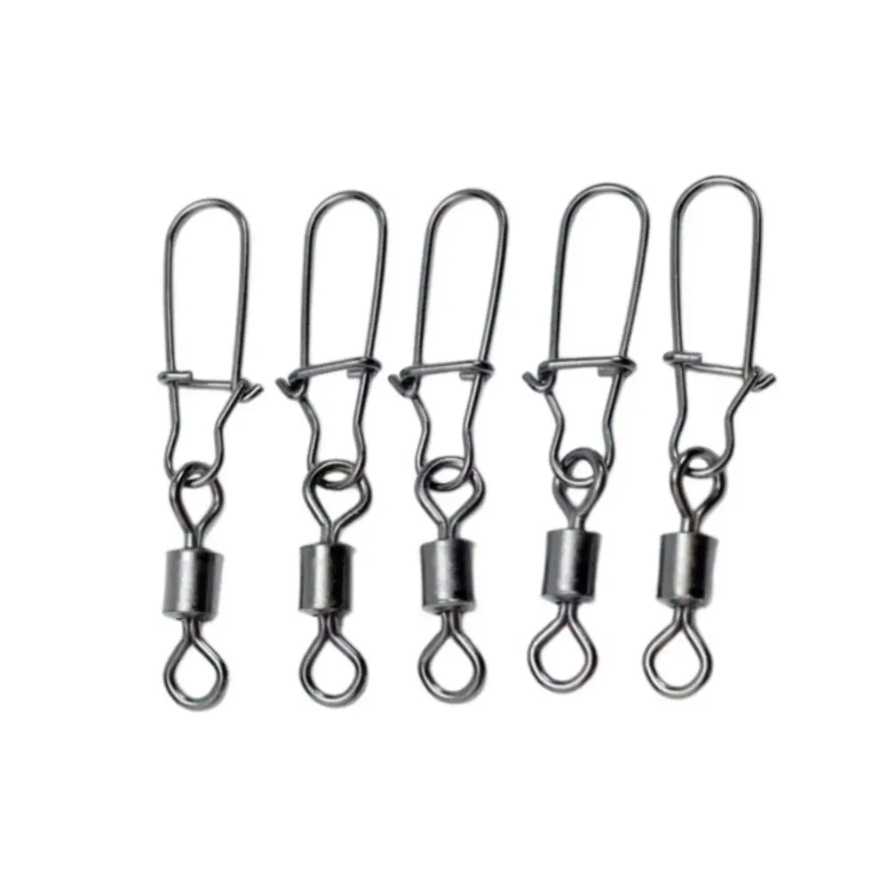 

50pcs/100pcs Bearing Rolling Swivel Snap Connector Tackle Buckle with Fast Lock Rolling Fishing Bearing 360 Rotate Reinforced