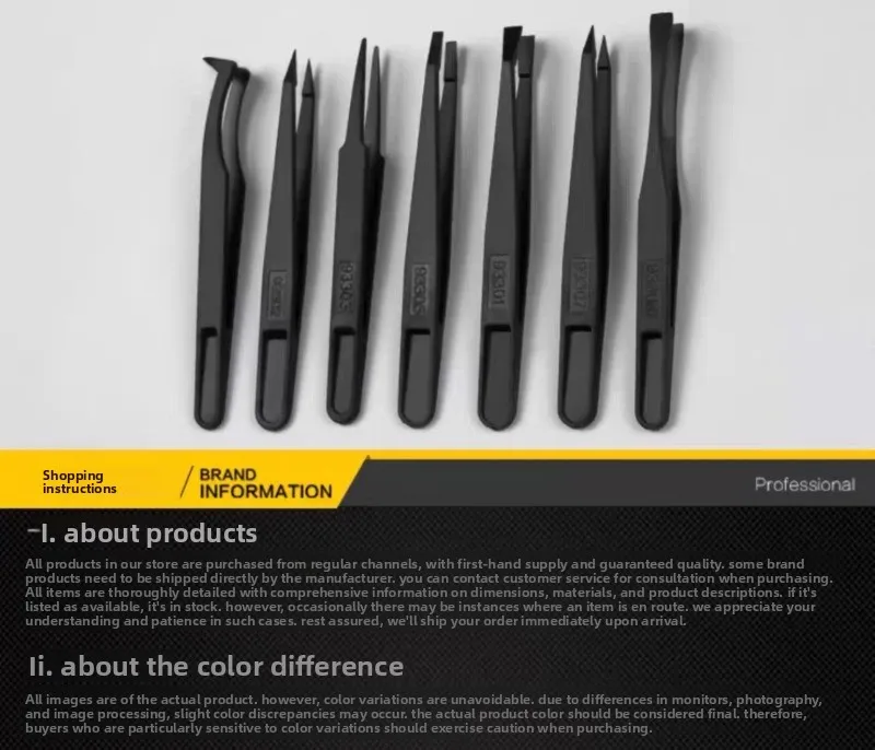 Anti Static Carbon Fiber Electronics Tweezer JZD Non Magnetic Plastic Tool Pointed Bent Tip Component Handling Factory Price
