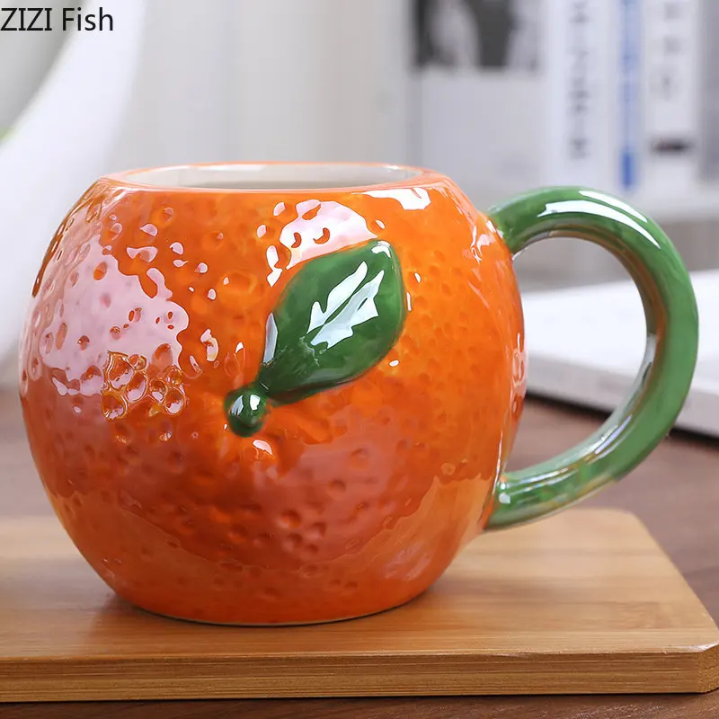 arvest Fruit Ceramic Mug – Artistic Pumpkin, Strawberry & Pineapple Coffee Cup 4